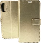 Bookcase Geschikt voor: Apple iPhone 16 Plus - Goud - portemonnee hoesje - ZT Accessoires