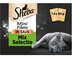 Sheba Mini Filets Adult Kattenvoer Natvoer Selectie van de Chef Maaltijdzakjes - 12 x 85 gr