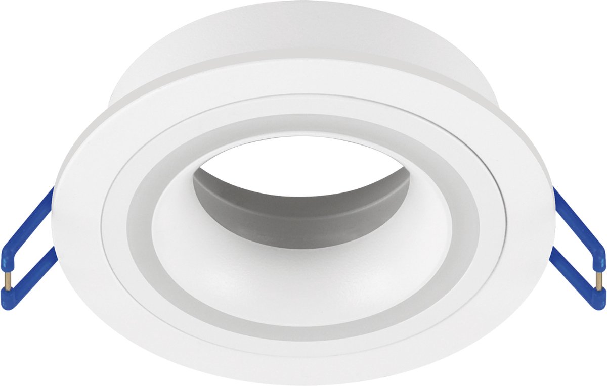 INDI C - Spot Armatuur GU10 - GU10 Inbouwspot - Rond - Wit - Aluminium - Ø93mm
