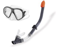 Intex Snorkelset Reef Rider Zwart/Grijs 2-delig
