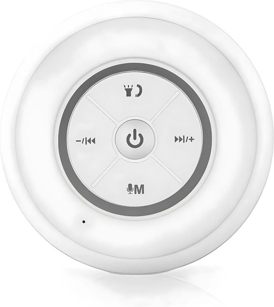 DD Douchespeaker - Douche Radio met Bluetooth - Waterdichte Speaker - Ingebouwde Microfoon - Met Zuignap - Wit - Oplaadbaar van Merkloos — afbeelding 3
