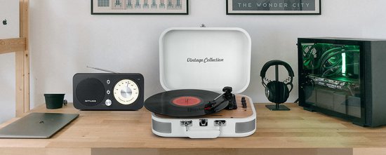 Muse MT-201WW - Bluetooth kofferplatenspeler met encoding-functie, wit — afbeelding 3