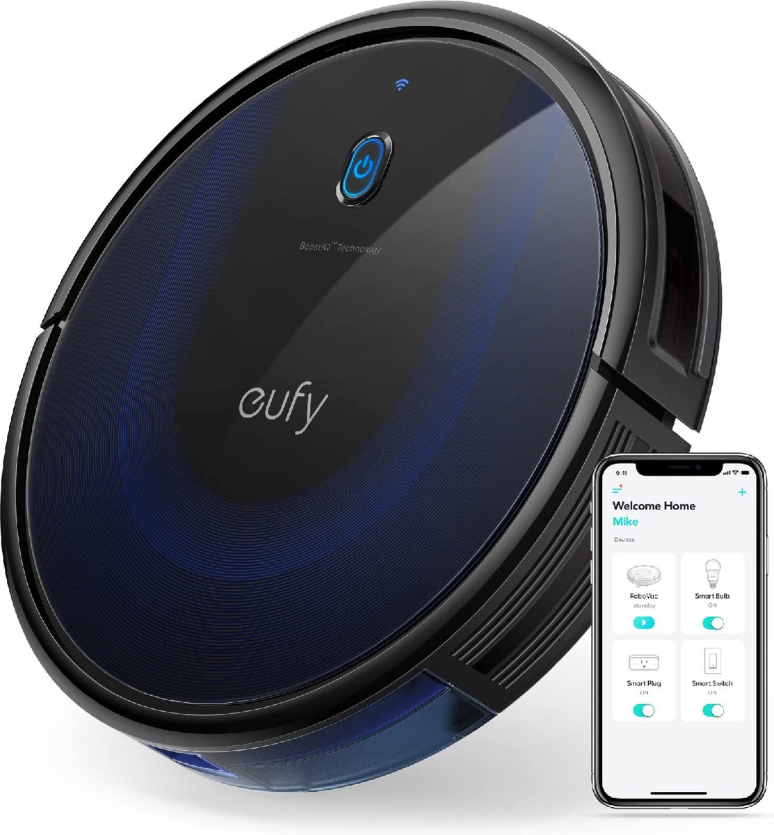 eufy by Anker zuigrobot RoboVac 15C MAX robotstofzuiger met BoostIQ technologie 2000Pa zuigkracht met WLAN-connectiviteit extreem slank geluidsarm voor harde vloeren tot middelhoge tapijten