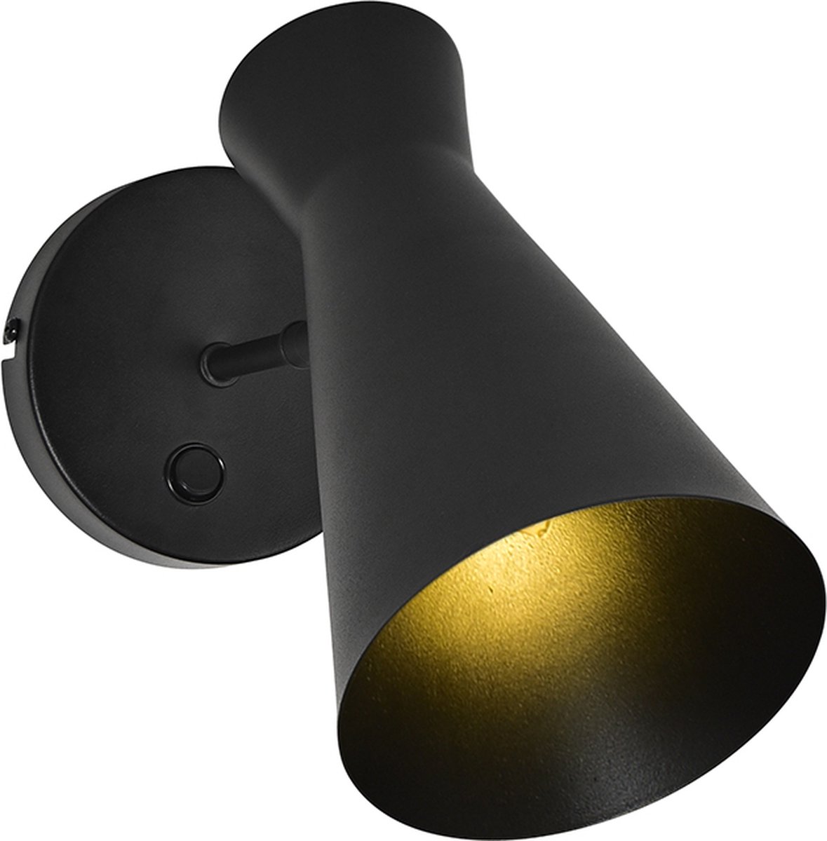 Olucia - STEVE - Wandlamp - Zwart - Vorm: Kegel