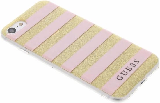 Coque Gel Guess Stripes iPhone 8/7 - Rose