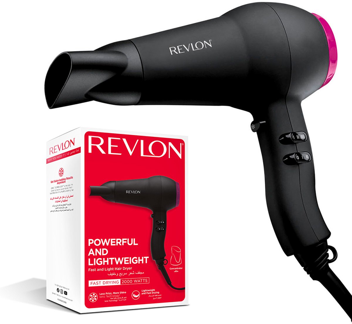 Revlon RVDR5823E3 - Föhn - 2000W - Zwart - Compact design - 3 verwarmingsfuncties - 2 snelheidsmogelijkheden — afbeelding 6