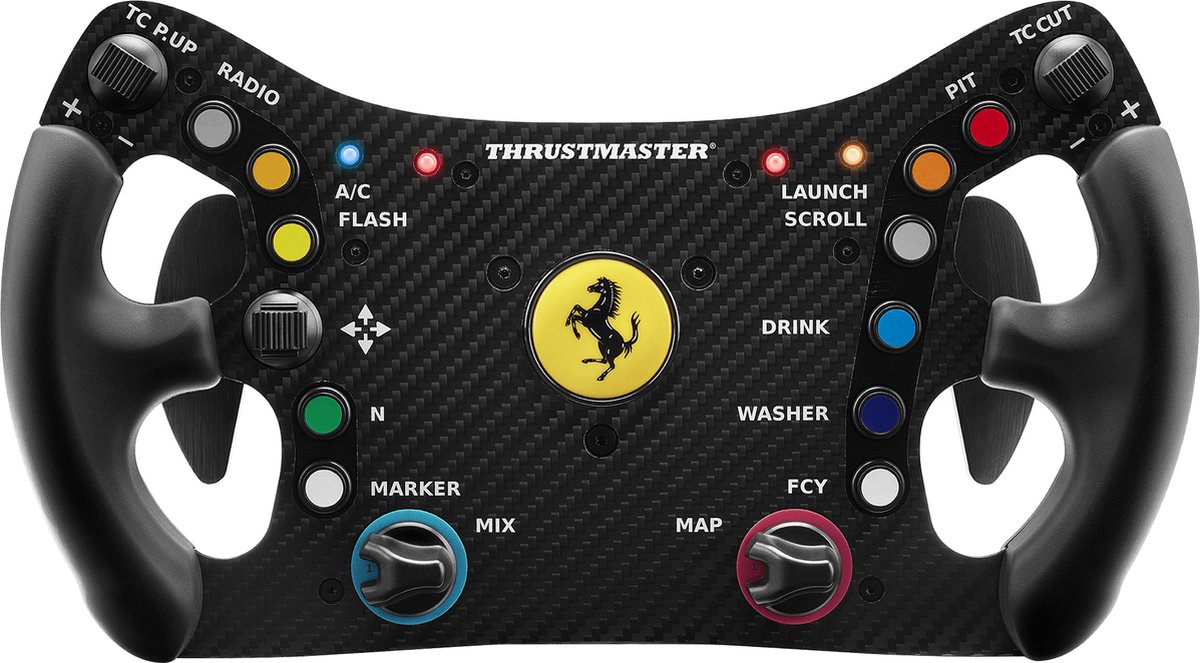 Thrustmaster Ferrari 488 GT3 Wheel Add-on - Racestuur (Alleen Stuur) - Replica op schaal 1:1 van het stuur van de Ferrari 488 GT3 - 11 actieknoppen 2 draaischakelaars en 2 duimschakelaars - Inclusief twee Quick Release-bevestigingssystemen
