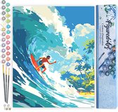 Figured'Art Schilderen op Nummer Volwassenen canvas Surfen in Hawaï- Handwerk acrylverf Kit DIY Compleet - 40x50cm zonder frame