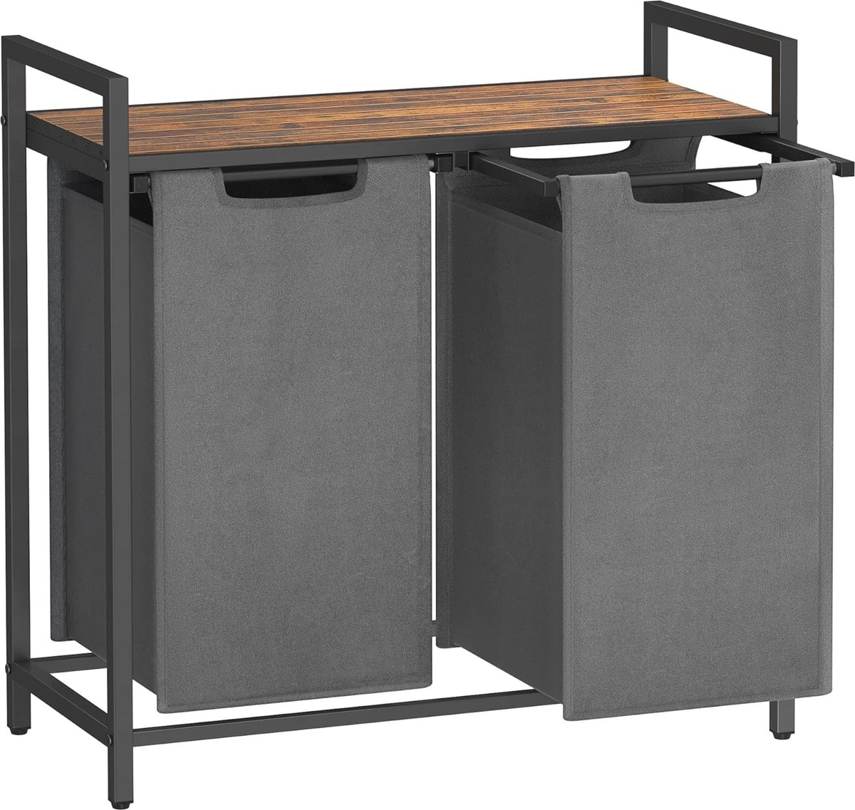 Goedkoopste Wasmachine wasmand met 2 vakken en plank - wassorteerbak met uittrekbare zakken