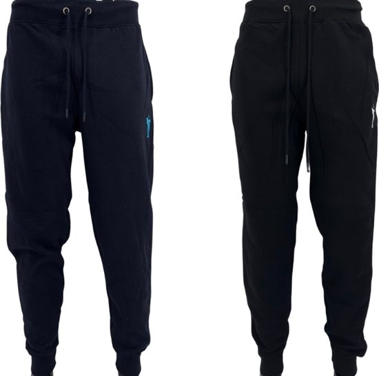 Hitman - 2-Pack - Joggingbroek Heren - Trainingsbroek Heren - Sportbroek Heren - Katoen - 1 x Blauw en 1 x Zwart - Maat S