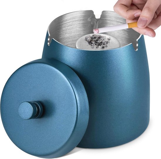 Juspota Wind- En Waterdichte Asbak – Toiletvormig Ontwerp, Met Deksel, Wandmontage Mogelijk, Ideaal Voor Binnen En Buiten (10,3 X 8,8 X 15,5 Cm)