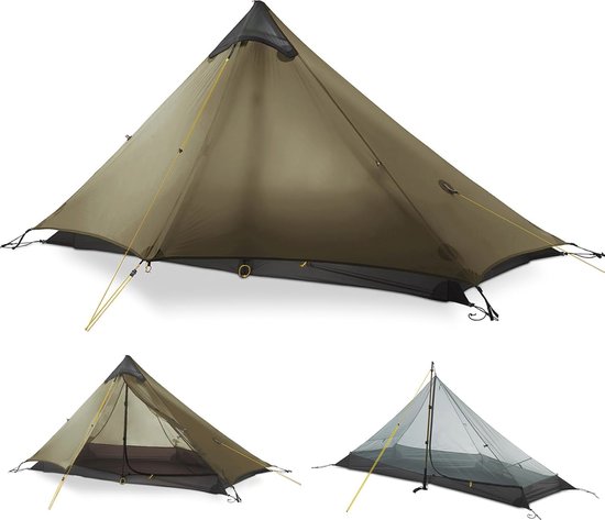 Ultralichte 3-seizoenen Tent voor 1 of 2 Personen - Backpacktent voor Kamperen, Trekking, Kajakken, Klimmen en Wandelen