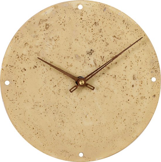 Kreative Feder Designer wandklok van steen (beton) afmetingen ca. 35 x 25 cm met fluisterstil radiogestuurde klok - leisteen look zwart