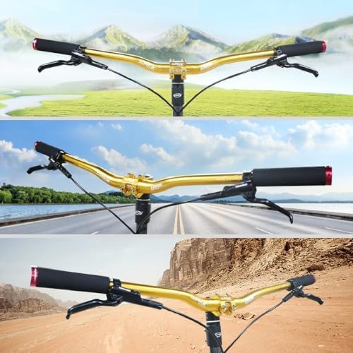 Funn Full On Mountainbike Stuur met 31,8 mm klemdiameter en 810 mm breedte – Sterk en lichtgewicht aluminium riser stuur voor MTB, BMX en racefiets (7 mm Rise, Red