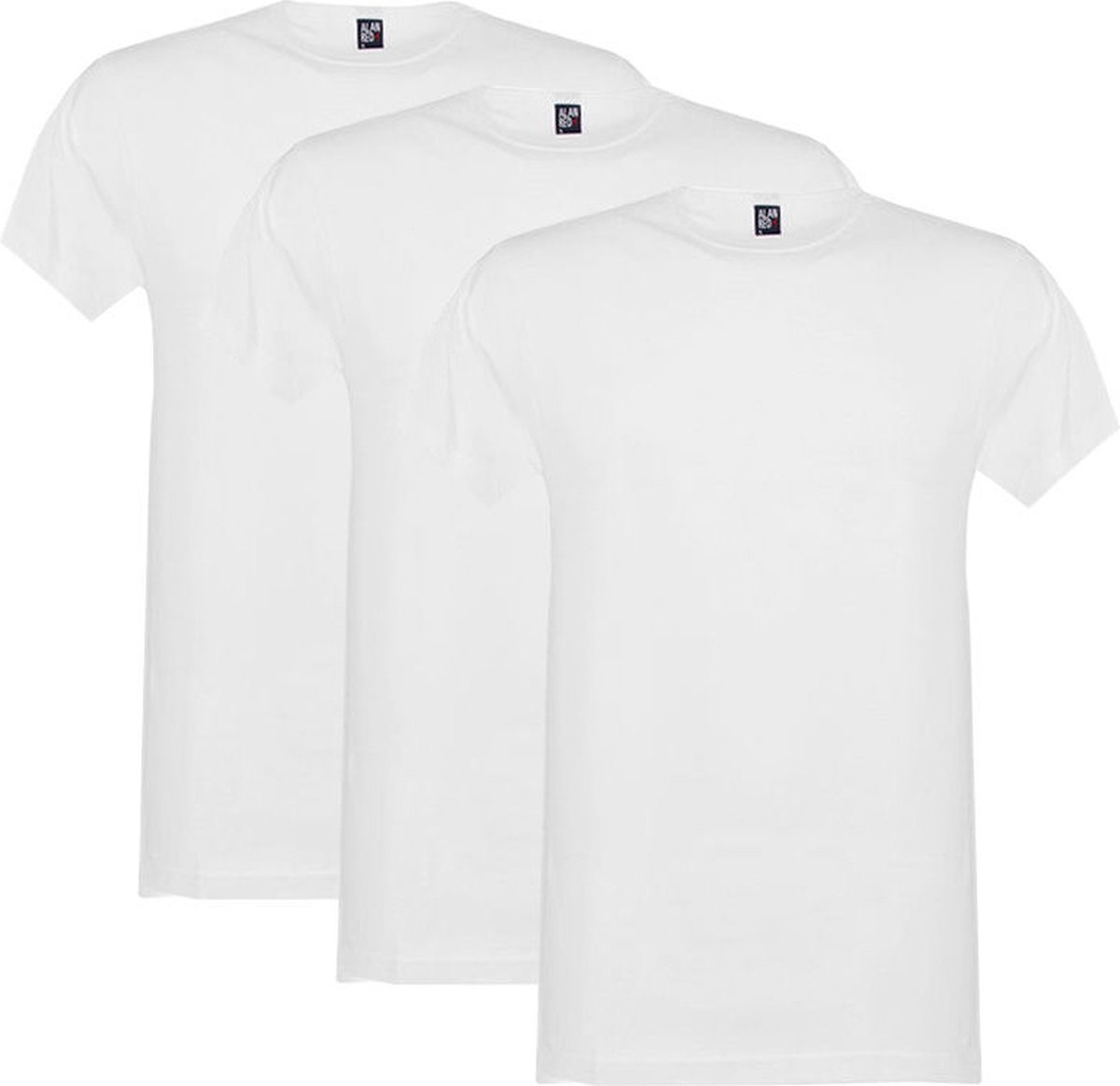 Alan Red t-shirt Derby wit 3-pack