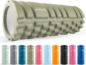 Tunturi Yoga Grid Foam Roller - Massage Roller - Foamroller - Fitness Roller - Legergroen- 33cm - Incl. gratis fitness app