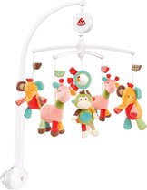 Baby mobiel met muziek slaaphulp voor baby's - Muziekdoosje met melodie "Goeden avond goeden nacht" van Johannes Brahms - Schattige dieren accessoire voor babybedje - Geschikt voor baby's van 0-5 maanden - Safari thema baby mobiel met muziek
