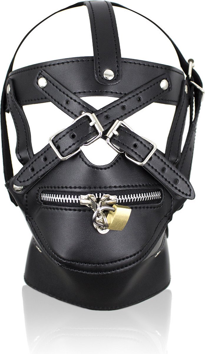 Goedkoopste vscnovelty® SM Masker GAG Premium | BDSM | Gag masker - Muilkorf - Nek ketting - Verstelbaar - fetish