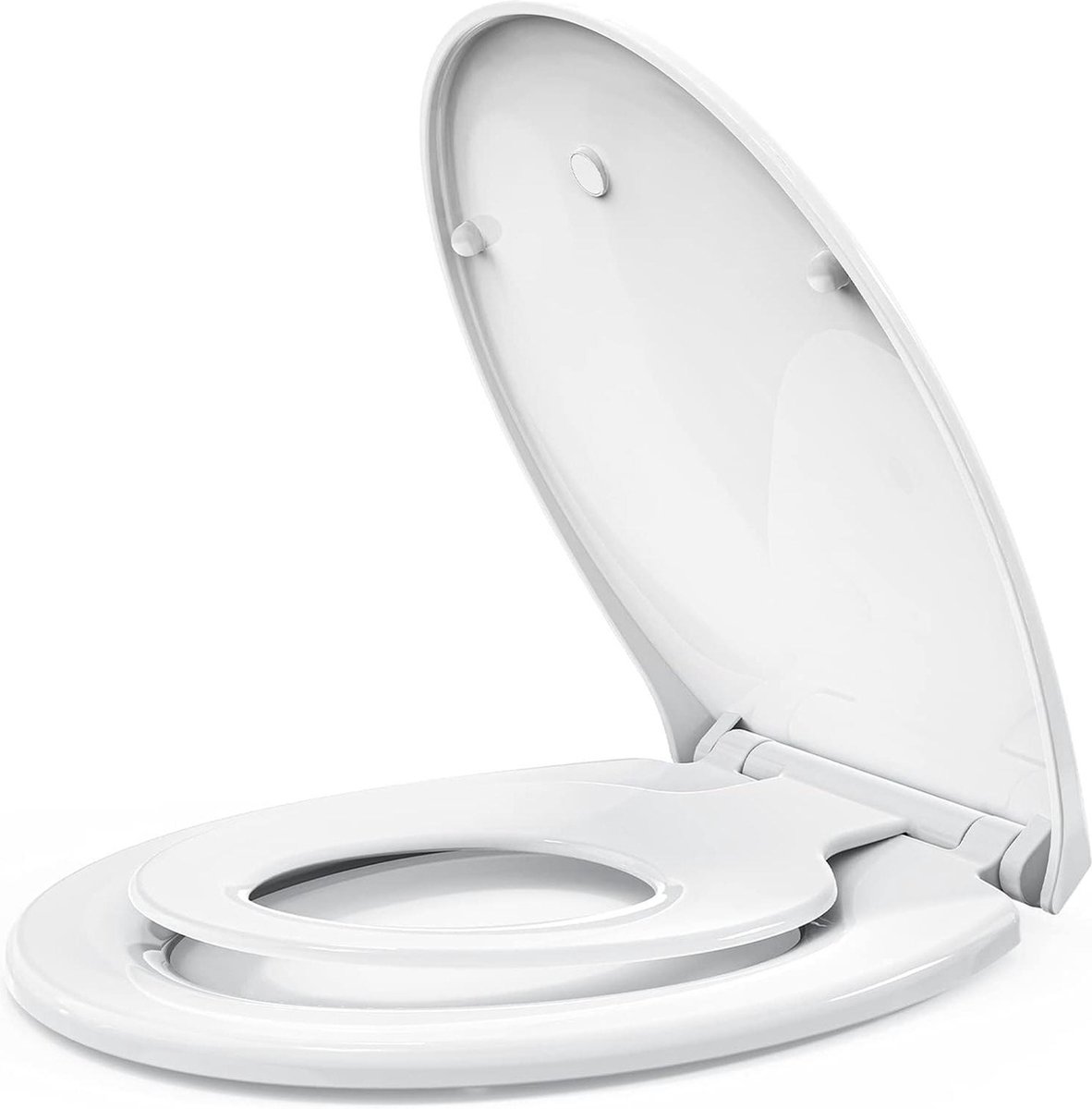Toiletdeksel met softclosemechanisme - Quick Release-functie - wit kunststof