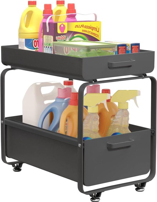 Mocikoa Onder wastafel, spoelkastorganizer, keukenorganizer met onderkastrek, kruidenrek, onder