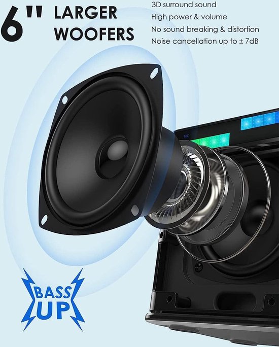 Koop je Portable bluetooth karaoke speaker hier bij Dj Stunter