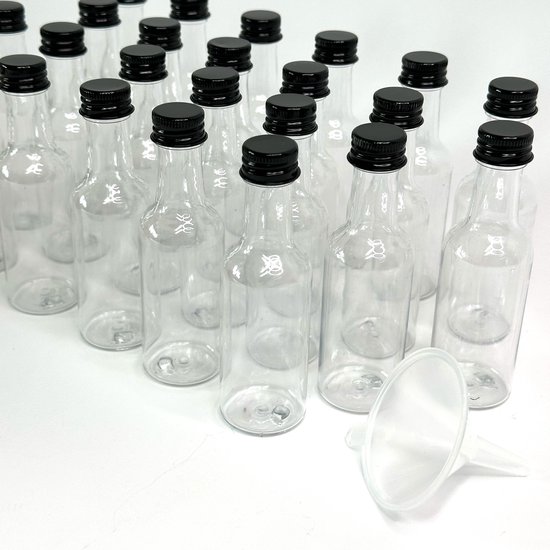 PATIKIL 8 stuks kleine glazen flesjes met zwarte schroefdop