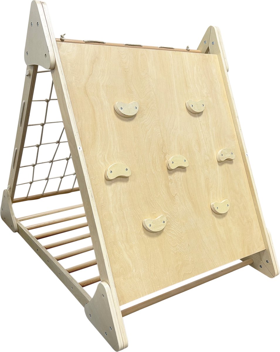 Maxx kidz - Houten Klimrek XL - Pikler Speeltoestel voor Binnen en Buiten - Klimdriehoek met 3 Verschillende Zijden - Hout Speelgoed — afbeelding 7
