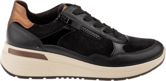 ara Garda sneakers voor dames, zwart, staal, 37,5 EU breed, zwart staal, 37.5 EU Breed