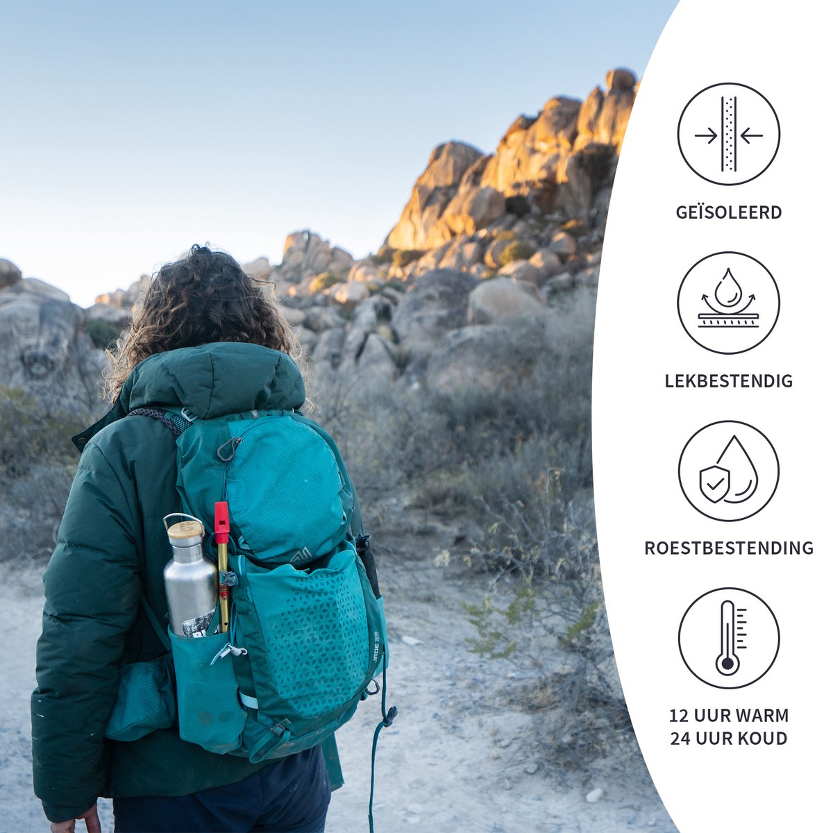 Bambaw® 1 Liter RVS Thermosfles - Isoleerfles, Dubbelwandig, Lekvrijen, loodvrij en Plasticvrij Geïsoleerde Fles met Bamboe Deksel voor Warme en Koude Dranken - Ideaal voor Reizen, Werk, Yoga, Wandelen en Dagelijks Gebruik - zilver — cadeau in Sport & Outdoor - foto 3