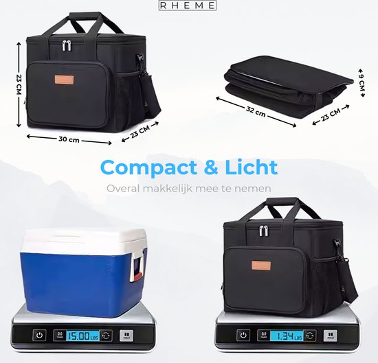 Koeltas 15L - Geïsoleerd Koeltas - Lunchtas - Waterdicht - Draagbaar - Schouderband - Duurzaam - Rheme van Rheme — afbeelding 2
