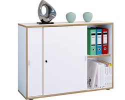 VCM Houten kantoorkast Dossierkast Kantoormeubilair Kast Salia 2-voudig breedte 100 cm Schuifdeuren Houten kantoorkast Dossierkast Kantoormeubilair Kast Salia 2-voudig breedte 100 cm Schuifdeuren
