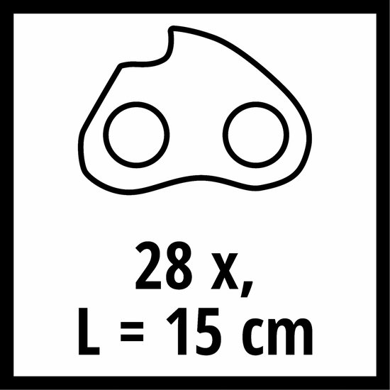 Einhell ketting voor kettingzaag - Zwaardlengte: 15 cm - 28 schakels - Schakeldikte: 1,3 mm - Kettingsteek: 3/8" van Merkloos	 — afbeelding 2