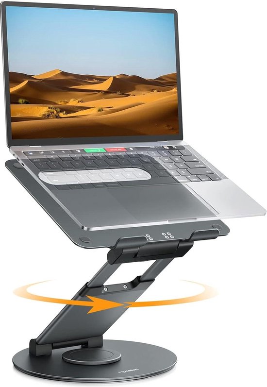 BoYata Oorbele Laptopstandaard, Zandkoelstandaard met meerdere hoeken, compatibel met MacBook Pro/Air en laptops (10-17 inch) (zwart