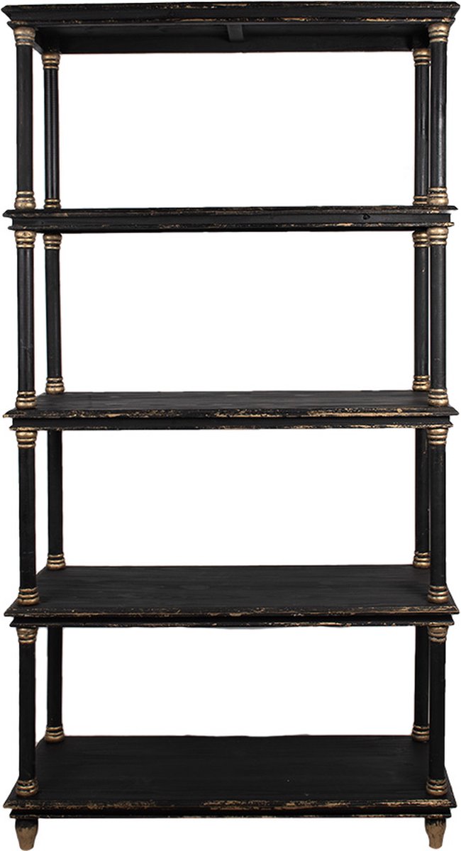 Clayre & Eef Boekenkast 110x40x210 cm Zwart Hout