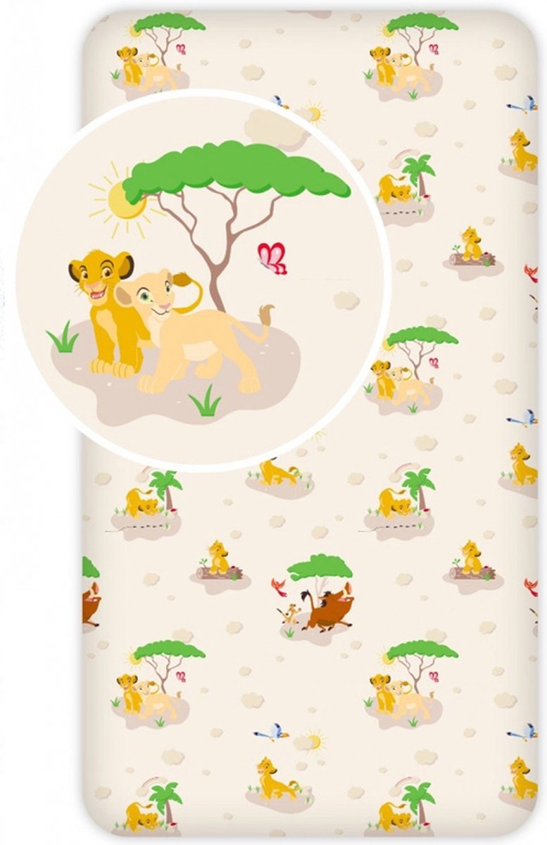The Lion King hoeslaken eenpersoons Simba, Timon en Pumba90 x 200 cm