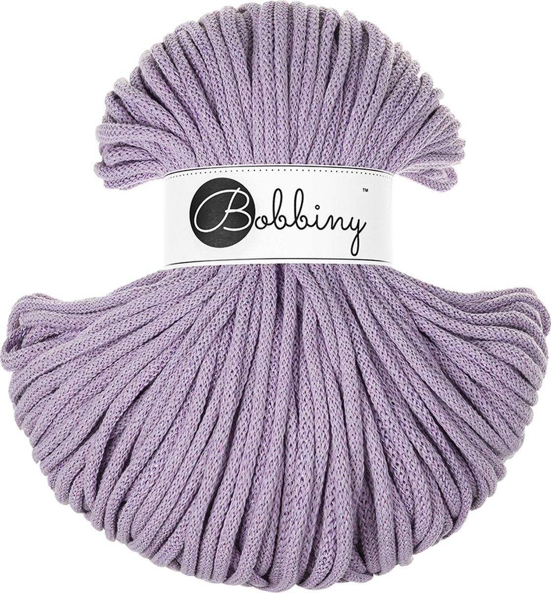 Bobbiny Premium braided cord 5 mm - Unicolor lavender