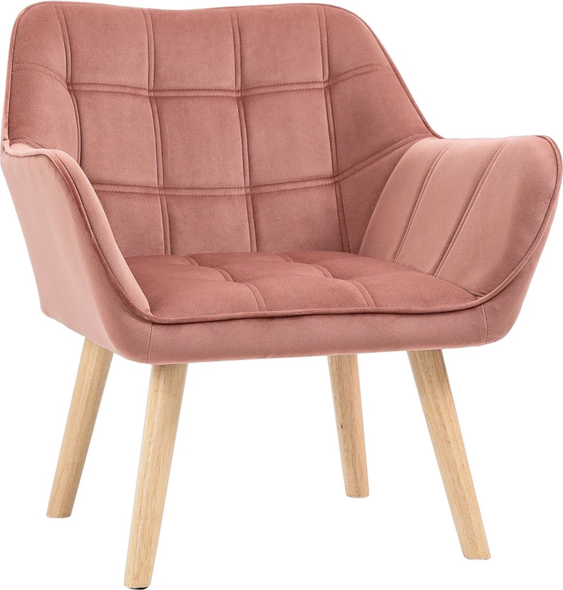 GranMaison Fauteuil - Relaxzetel - Relaxstoel - Relaxfauteuil - Stoel - Met armleuning - Voor één Persoon - 68,5L x 61B x 72,5H cm - Roze Roze-2