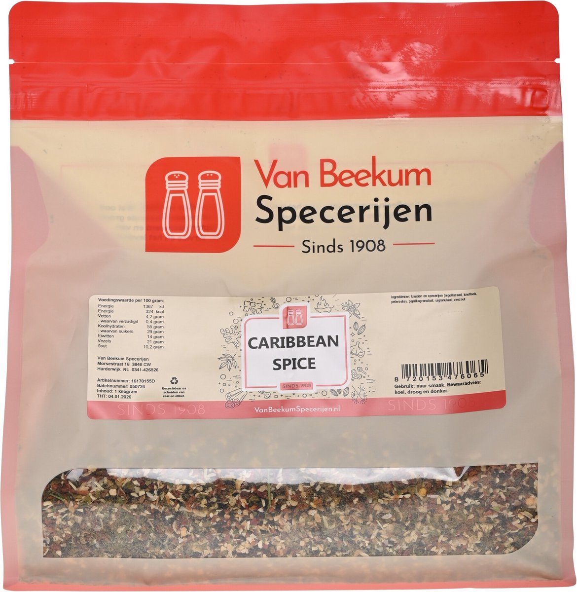 Goedkoopste Van Beekum Specerijen - Caribbean Spice - 1 kilo (hersluitbare stazak