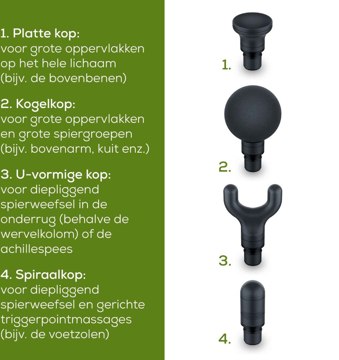 Afbeelding 3 van Beurer MG 99 Massage Gun - Massageapparaat - Triggerpoints - Limited Edition - 5 Intensiteitsniveaus - 4 Opzetstukken - 5 Uur draadloos gebruik - Krachtig vermogen - 3 Jaar garantie