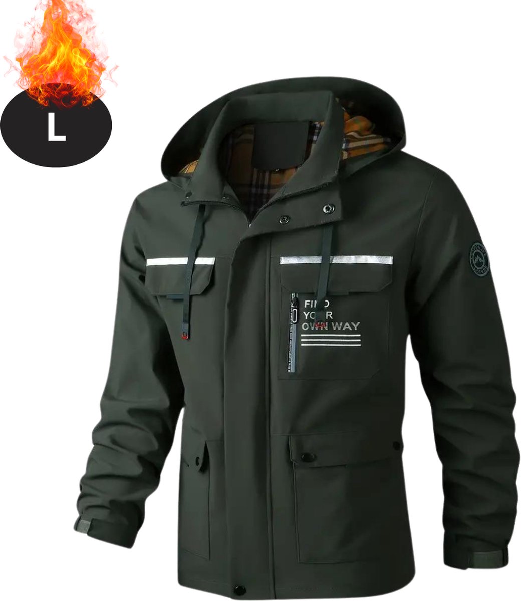Nivard Windjas Voor Heren Parka Lente & Herfst Jas Volwassen Windjack Windbreaker Legergroen