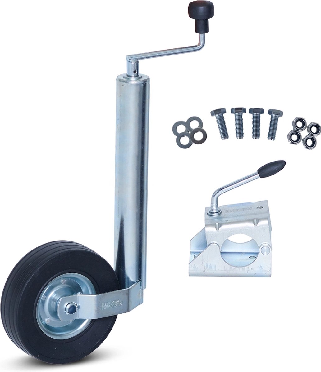 Complete neuswiel set - Metalen wielbody - 60mm - Neuswiel - Klem - Bevestigingsmaterialen