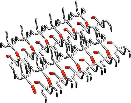 QWORK® 60X Crochet pour Panneau Perforé Mural, Acier Massif de 5 mm