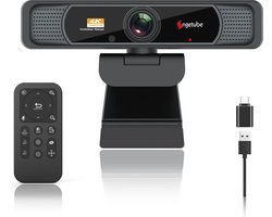 4K Webcam - Ultra HD USB Camera met Privacykap, Afstandsbediening en Ruisonderdrukkende Microfoon