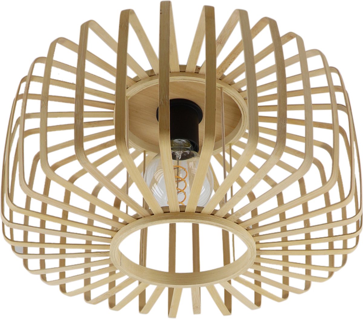 Olucia - TINA - Plafondlamp - Bruin / Zwart - Vorm: Rond