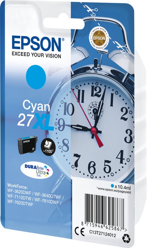 Epson Alarm clock Cartouche "Réveil" 27XL - Encre DURABrite Ultra C