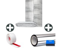 Avoid Isolatie Set – Tochtstrip Wit 100cm x 5cm, Radiatorfolie 50cm x 5m, Isolerende Raamfolie 60x200cm – Complete Set voor Deur-, Raam- en Radiatorisolatie