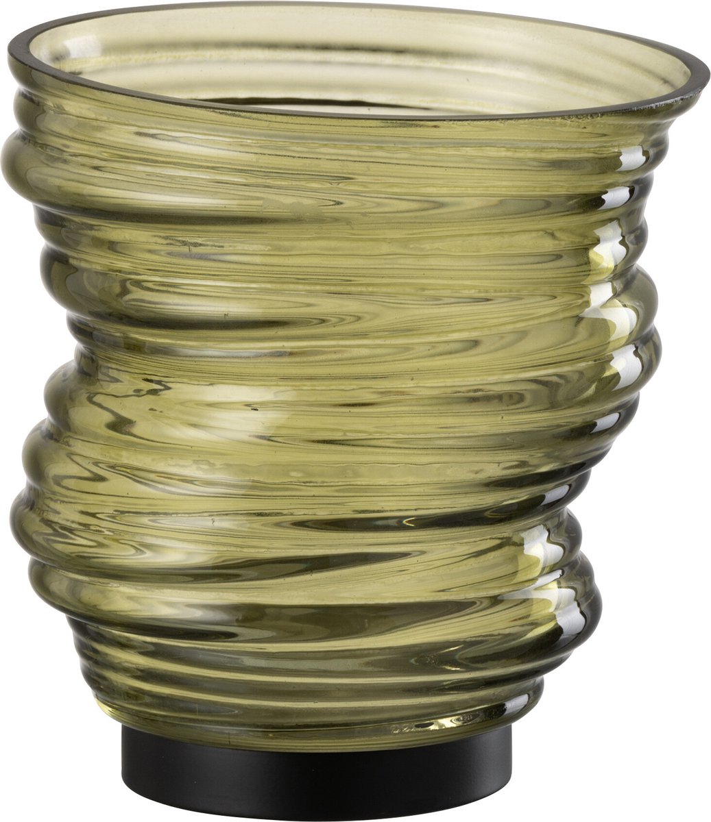 J-Line vaas Tornado - glas - groen - small - Ø 16 cm