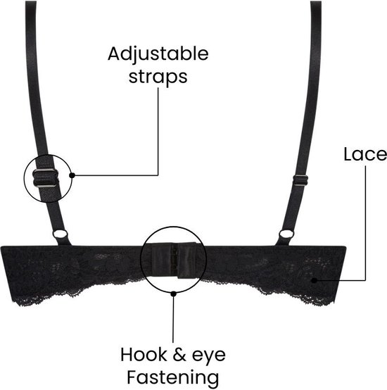 Hunkemöller Marine voorgevormde Dames bh zwart - Maat B70