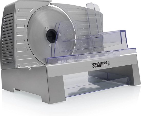 Petra PT3683VDEEU10 Elektrische snijmachine, elektrische snijmachine voor koud vlees, brood en kaas, 3 snelheidsstanden, 170 mm RVS-mes, instelbare dikte 1-15 mm, duimbeschermer, 150 W