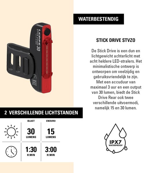 Lezyne Hecto StVZO 40 / Stick StVZO Pair - Micro-USB oplaadbare fietsverlichting - LED fietslampen - Veiligheidslampjes - Fietslamp 2 Standen - CNC Aluminium - Zwart — afbeelding 4